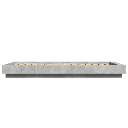 Bed Frame with LED Concrete Grey 80 x 200 cm Engineered Wood
