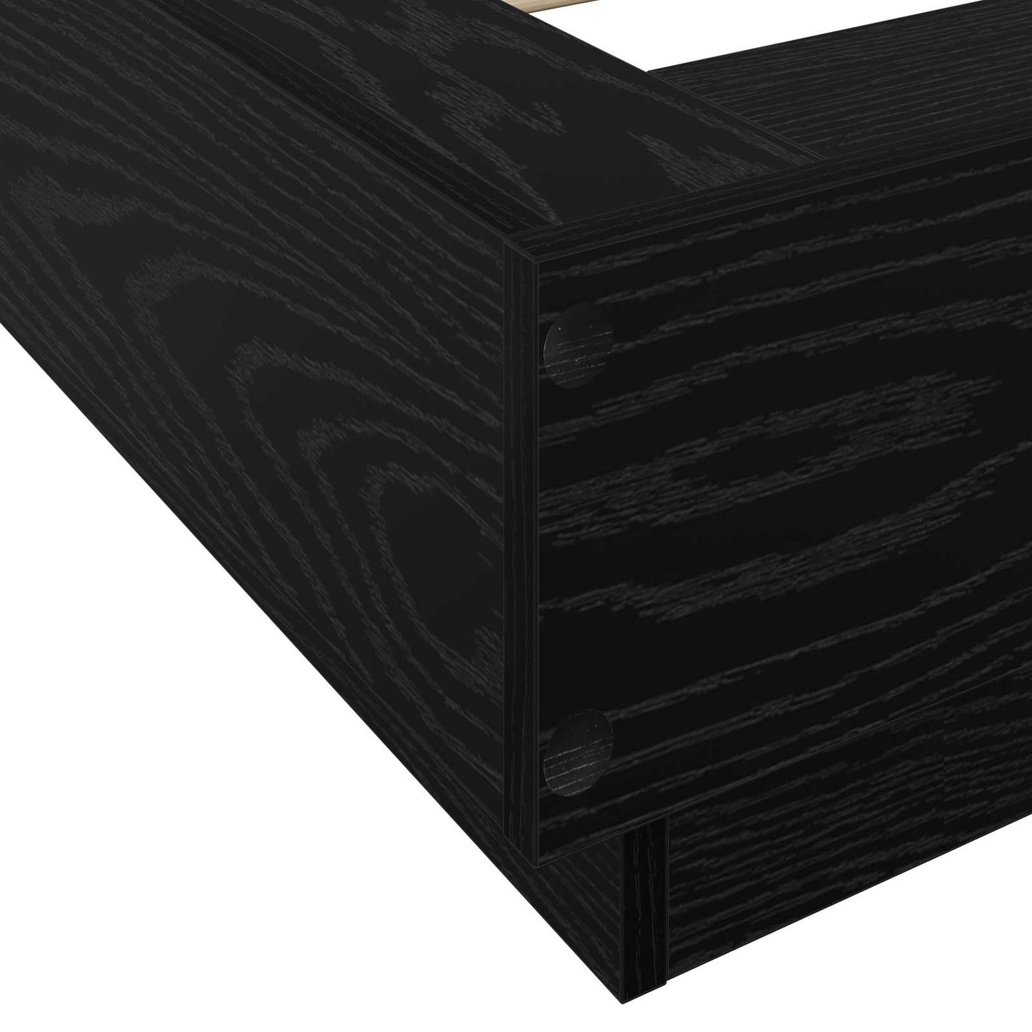 Bed Frame with LED Black Oak 80 x 200 cm Engineered Wood