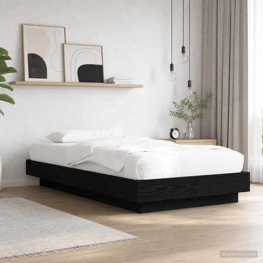 Bed Frame with LED Black Oak 80 x 200 cm Engineered Wood