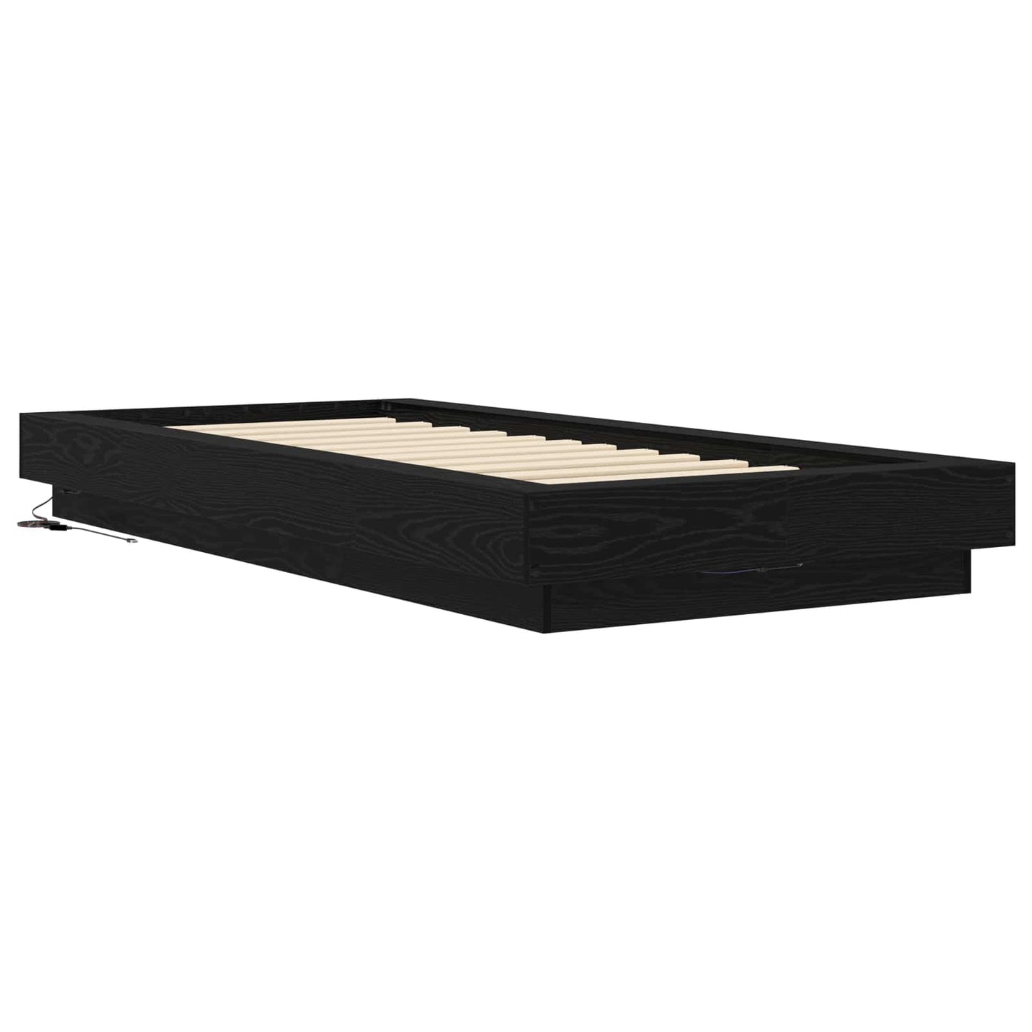 Bed Frame with LED Black Oak 80 x 200 cm Engineered Wood