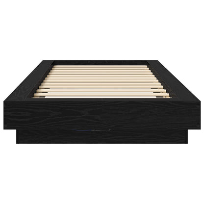 Bed Frame with LED Black Oak 80 x 200 cm Engineered Wood