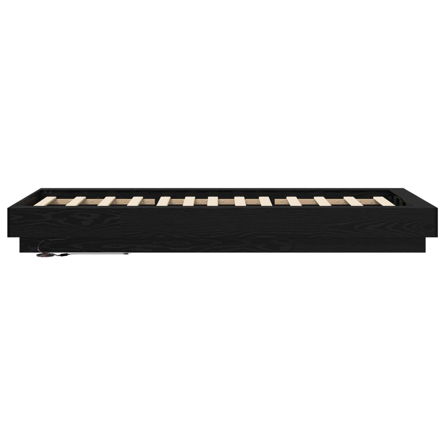 Bed Frame with LED Black Oak 80 x 200 cm Engineered Wood