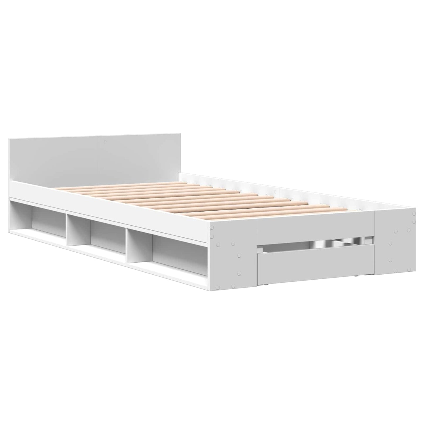 Bed Frame with Storage White 80 x 200 cm Engineered Wood