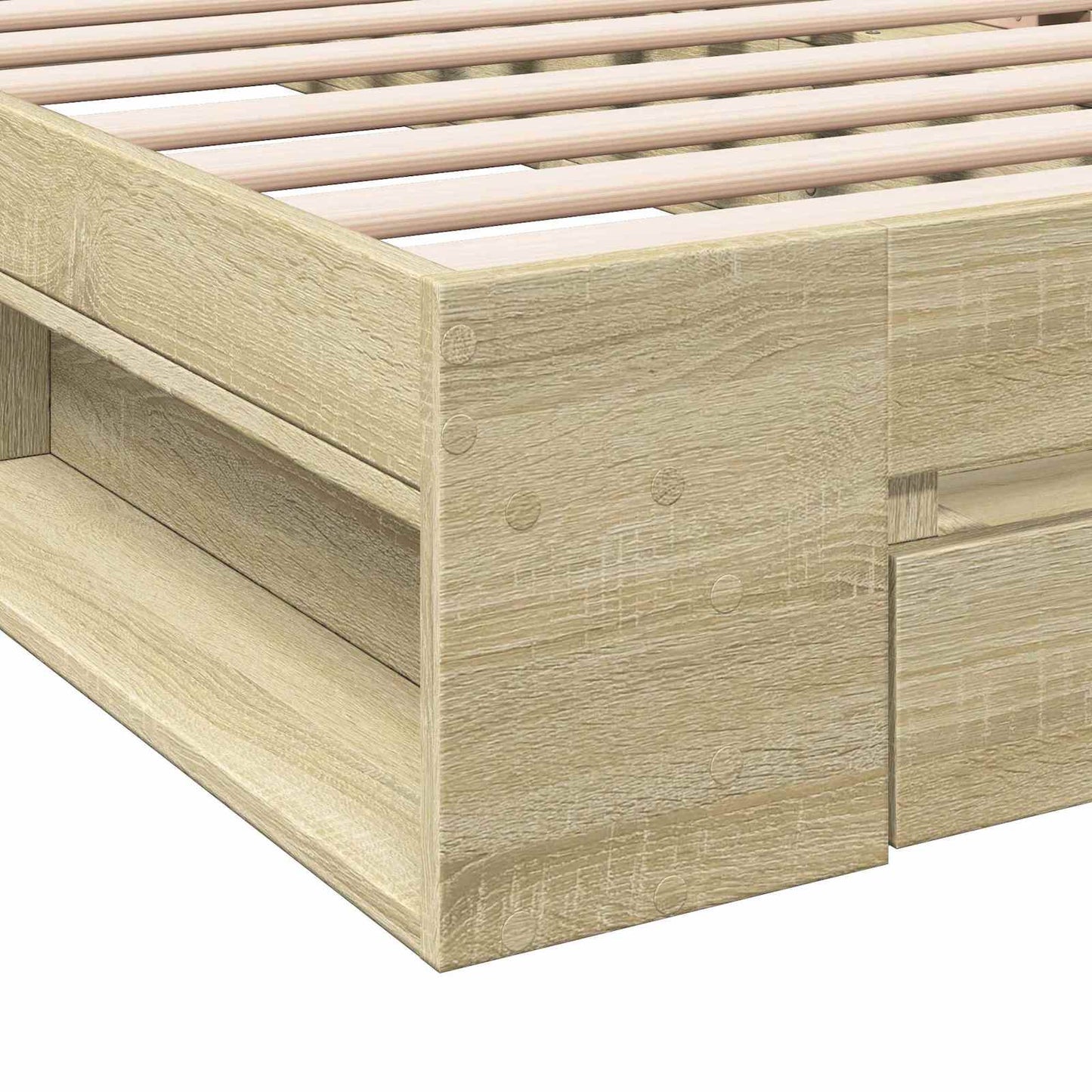 Bed Frame with Storage Sonoma Oak 80 x 200 cm Engineered Wood