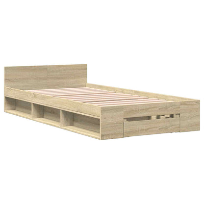 Bed Frame with Storage Sonoma Oak 80 x 200 cm Engineered Wood