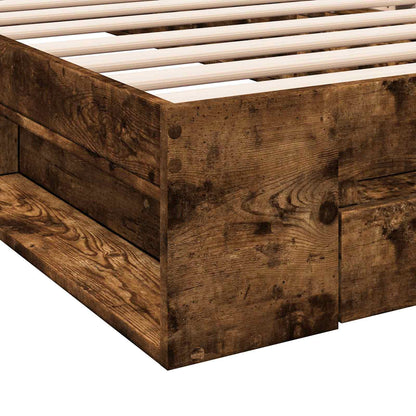 Bed Frame with Storage Smoked Oak 80 x 200 cm Engineered Wood