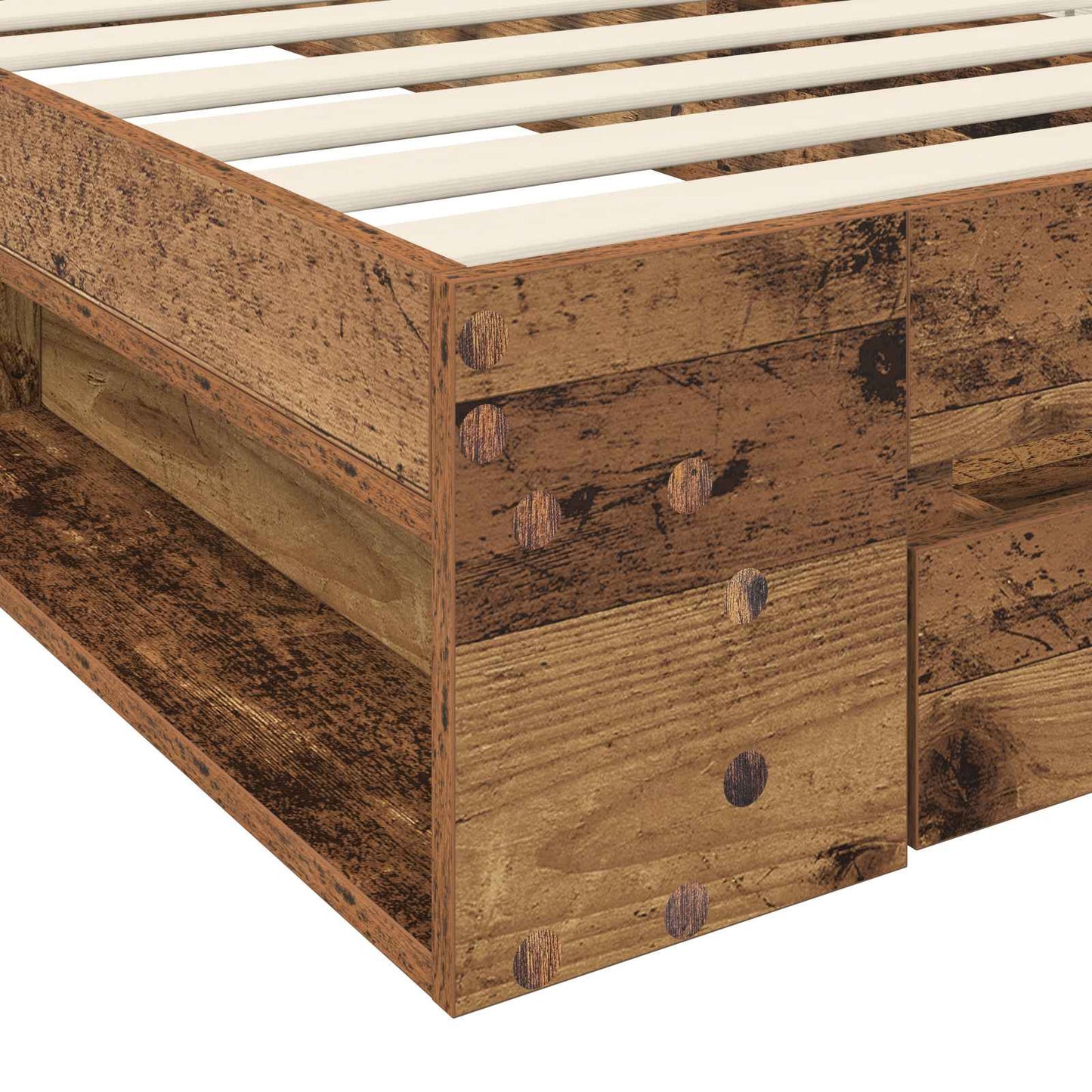 Bed Frame with Storage Old Wood 80 x 200 cm Engineered Wood