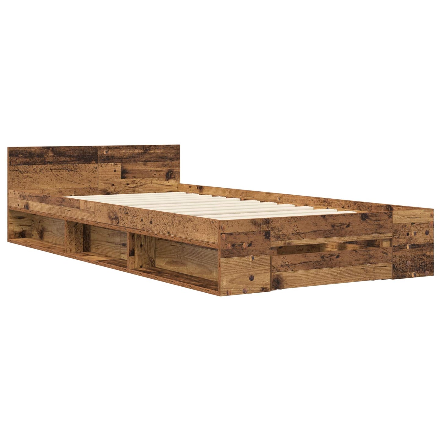 Bed Frame with Storage Old Wood 80 x 200 cm Engineered Wood