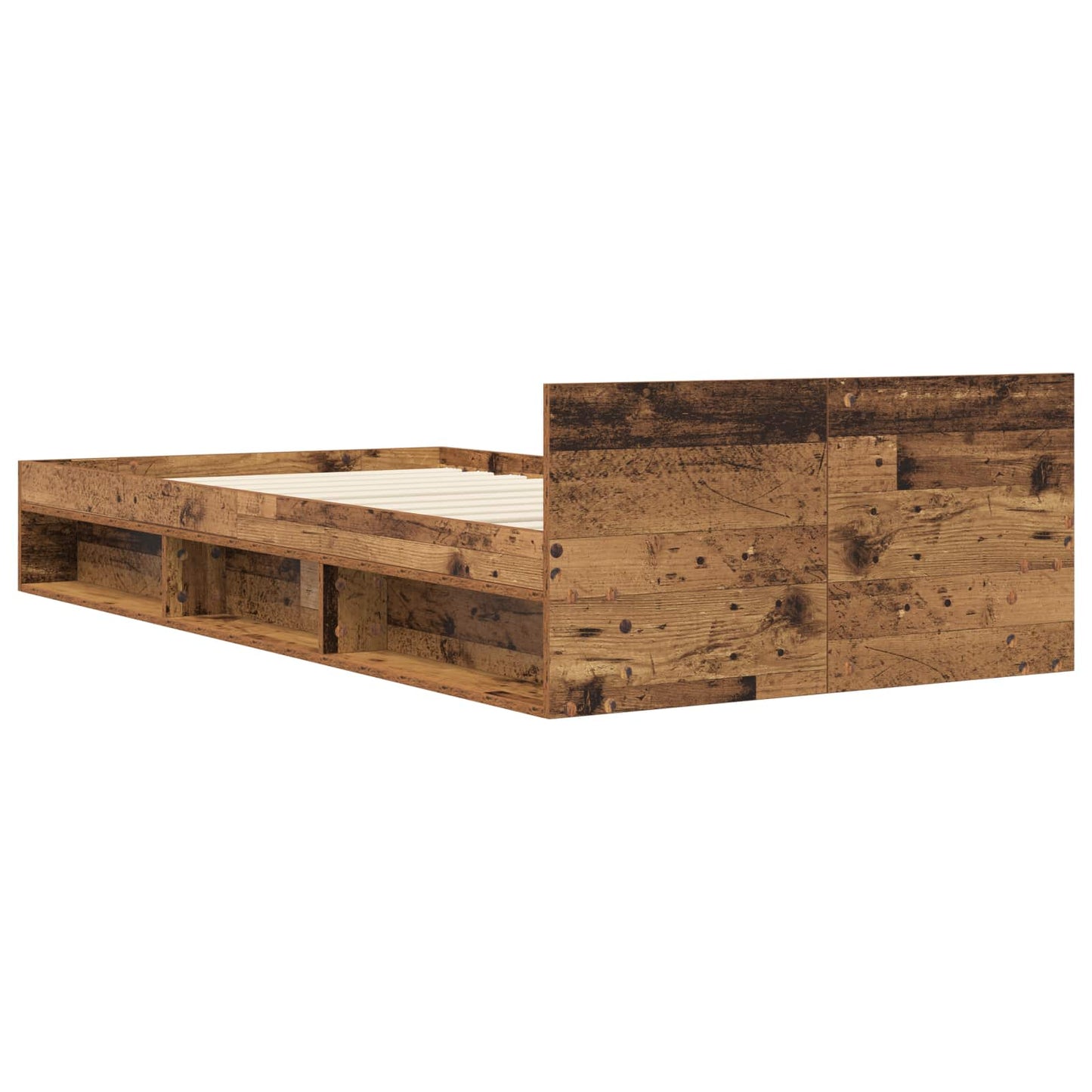 Bed Frame with Storage Old Wood 80 x 200 cm Engineered Wood