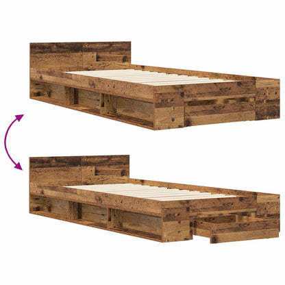Bed Frame with Storage Old Wood 80 x 200 cm Engineered Wood