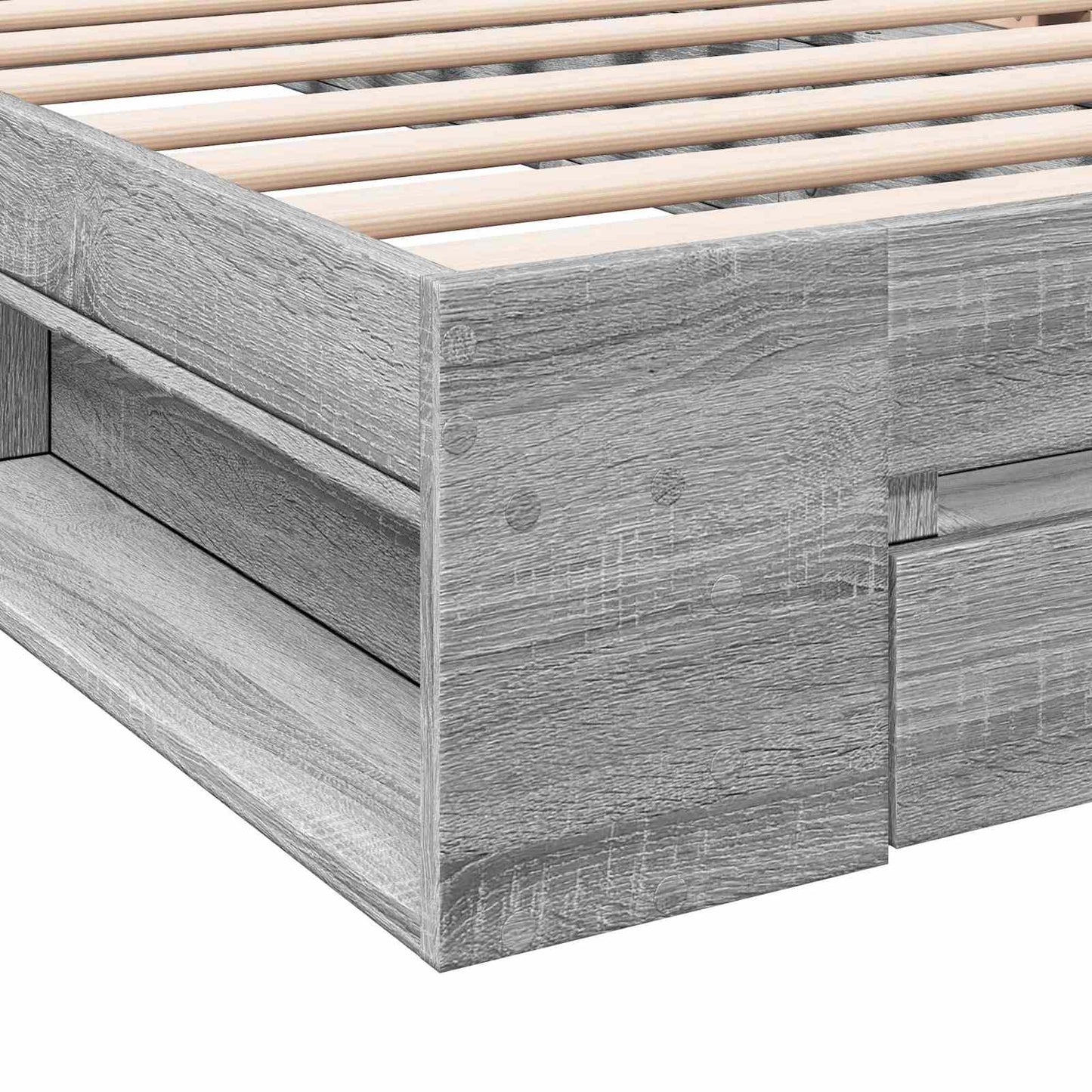 Bed Frame with Storage Grey Sonoma 80 x 200 cm Engineered Wood
