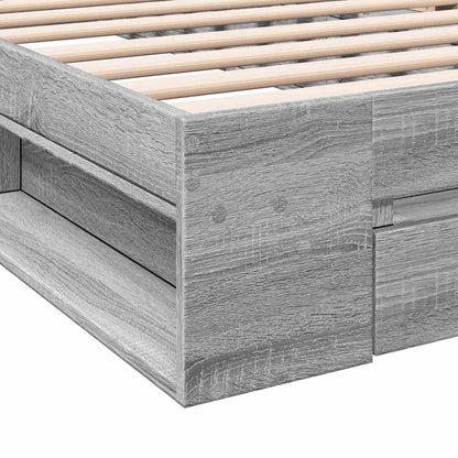 Bed Frame with Storage Grey Sonoma 80 x 200 cm Engineered Wood