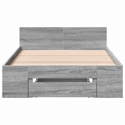 Bed Frame with Storage Grey Sonoma 80 x 200 cm Engineered Wood