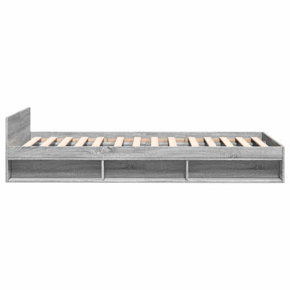 Bed Frame with Storage Grey Sonoma 80 x 200 cm Engineered Wood