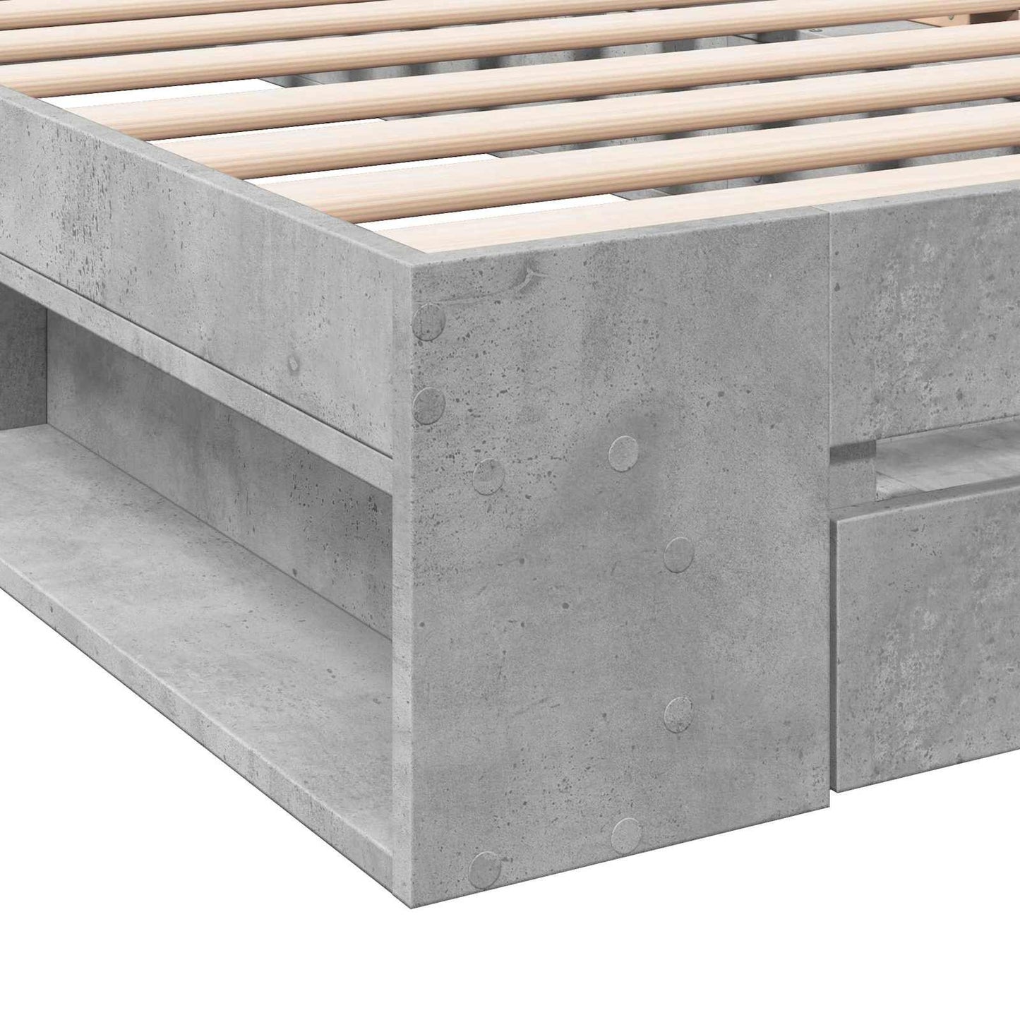 Bed Frame with Storage with Drawer Concrete Grey 80 x 200 cm