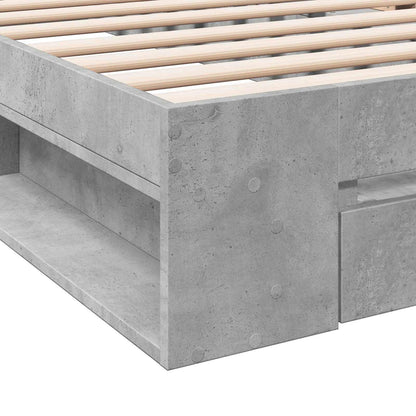 Bed Frame with Storage with Drawer Concrete Grey 80 x 200 cm