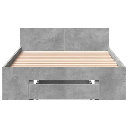 Bed Frame with Storage with Drawer Concrete Grey 80 x 200 cm