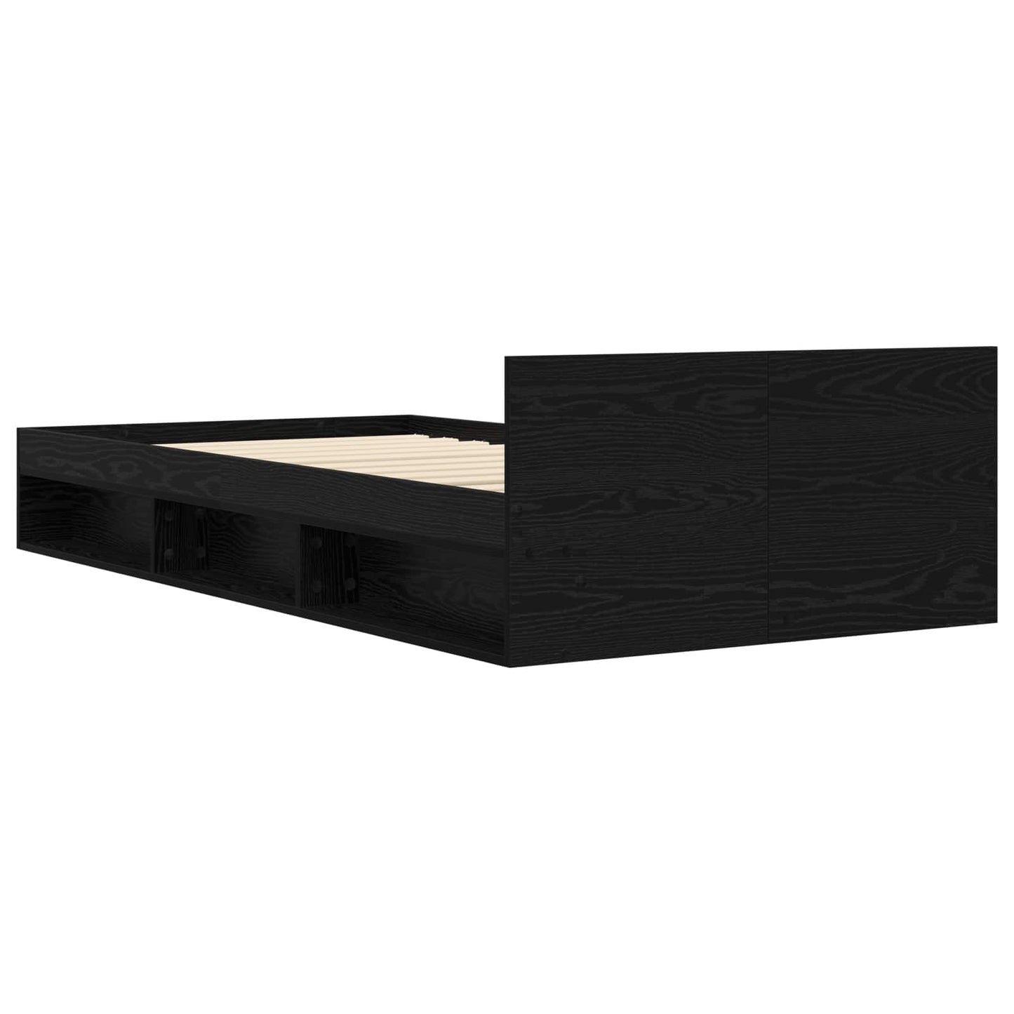 Bed Frame with Storage Black Oak 80 x 200 cm Engineered Wood