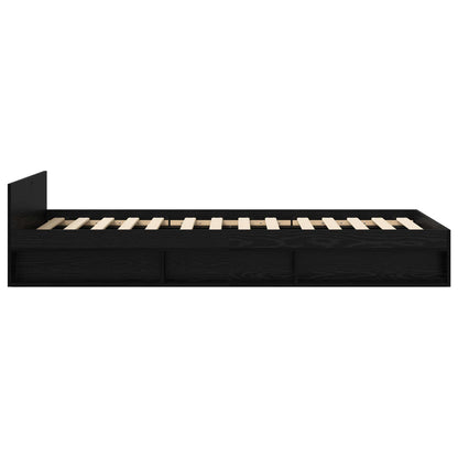 Bed Frame with Storage Black Oak 80 x 200 cm Engineered Wood