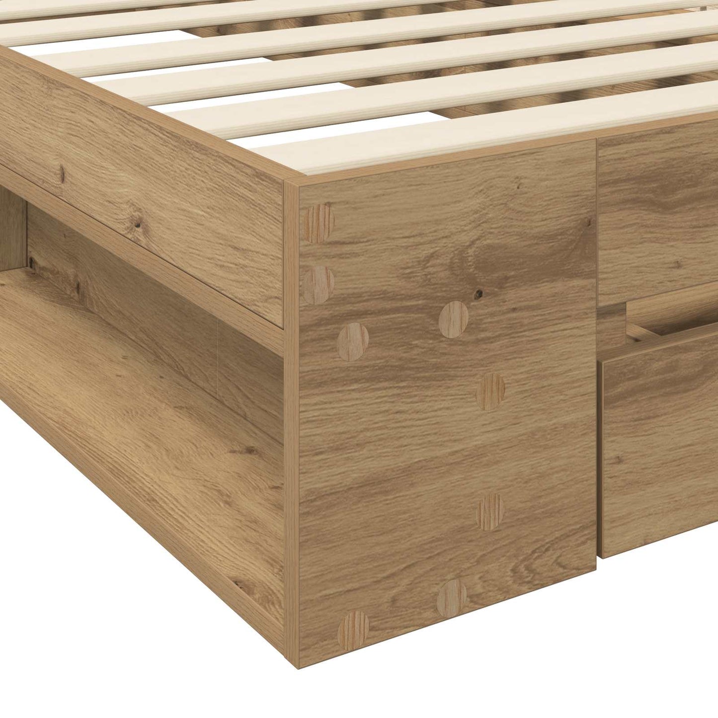 Bed Frame with Storage Artisian Oak 80 x 200 cm Engineered Wood