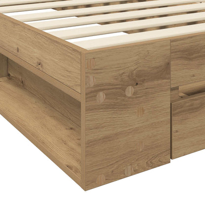 Bed Frame with Storage Artisian Oak 80 x 200 cm Engineered Wood