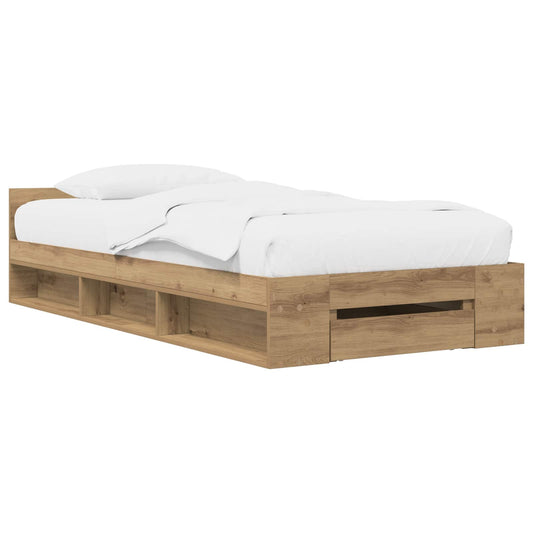 Bed Frame with Storage Artisian Oak 80 x 200 cm Engineered Wood