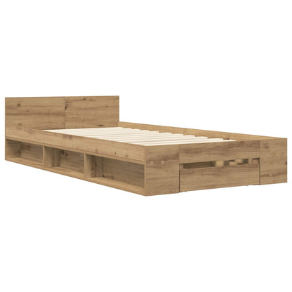 Bed Frame with Storage Artisian Oak 80 x 200 cm Engineered Wood