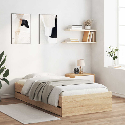 Bed Frame with Storage with Drawer Sonoma Oak Engineered wood