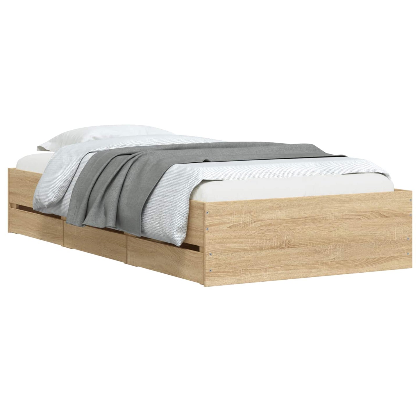 Bed Frame with Storage Sonoma Oak 80 x 200 cm Engineered Wood