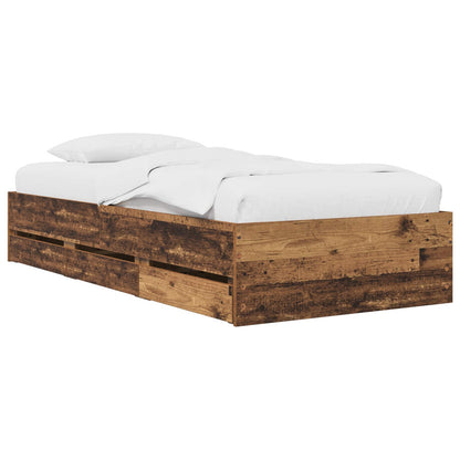 Bed Frame with Storage with Drawer Old Wood Engineered wood