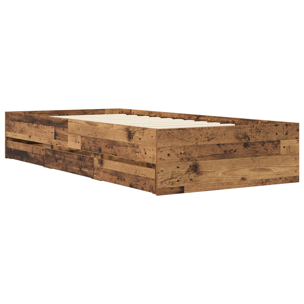 Bed Frame with Storage with Drawer Old Wood Engineered wood