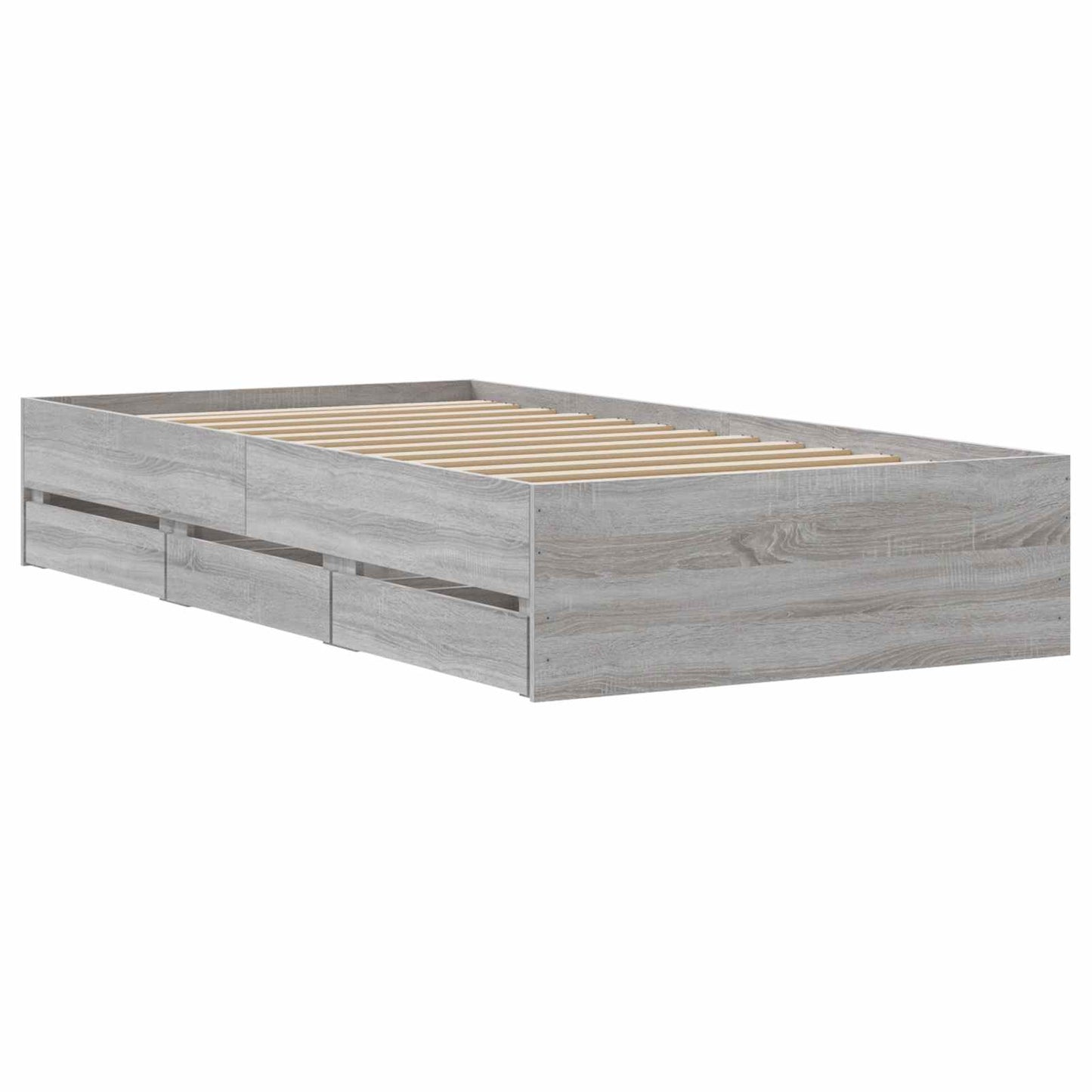 Bed Frame with Storage with Drawer Concrete Grey 80 x 200 cm