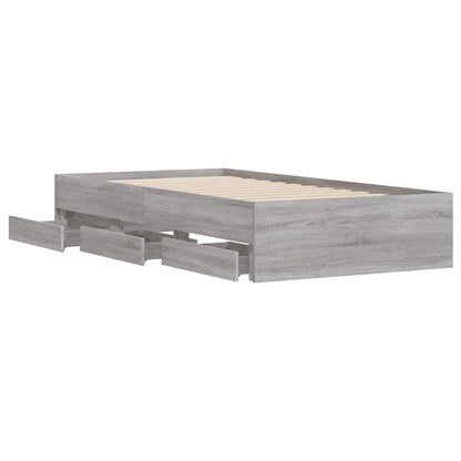Bed Frame with Storage with Drawer Concrete Grey 80 x 200 cm