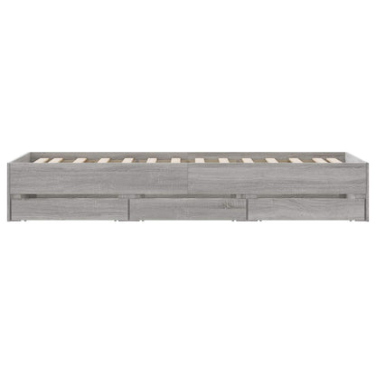 Bed Frame with Storage with Drawer Concrete Grey 80 x 200 cm