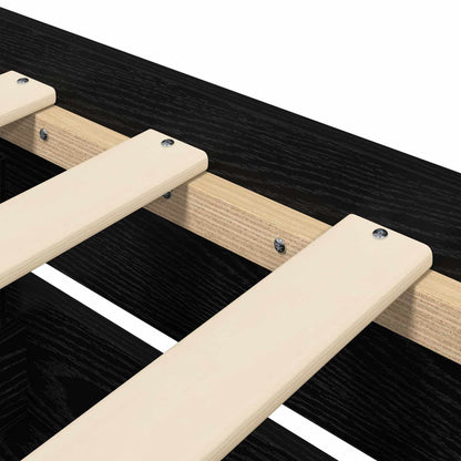 Bed Frame with Storage Black Oak 80 x 200 cm Engineered Wood