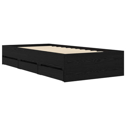 Bed Frame with Storage Black Oak 80 x 200 cm Engineered Wood