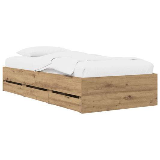Bed Frame with Storage with Drawer Artisian Oak Engineered wood