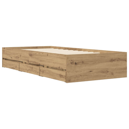 Bed Frame with Storage Artisian Oak 80 x 200 cm Engineered Wood