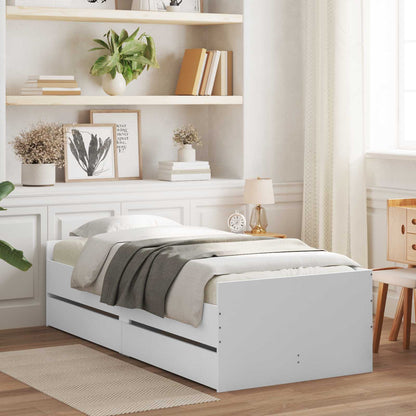 Bed Frame with Storage White 80 x 200 cm Engineered Wood