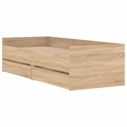 Bed Frame with Storage Sonoma Oak 80 x 200 cm Engineered Wood