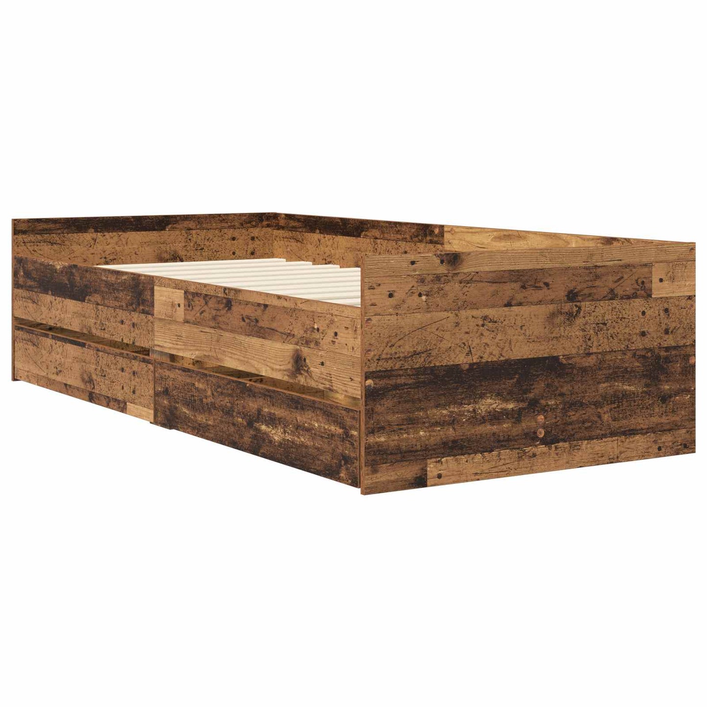 Bed Frame with Storage Old Wood 80 x 200 cm Engineered Wood