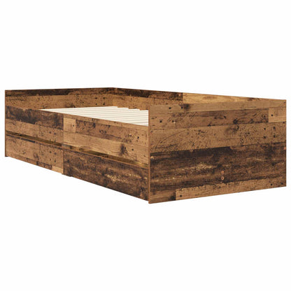Bed Frame with Storage Old Wood 80 x 200 cm Engineered Wood