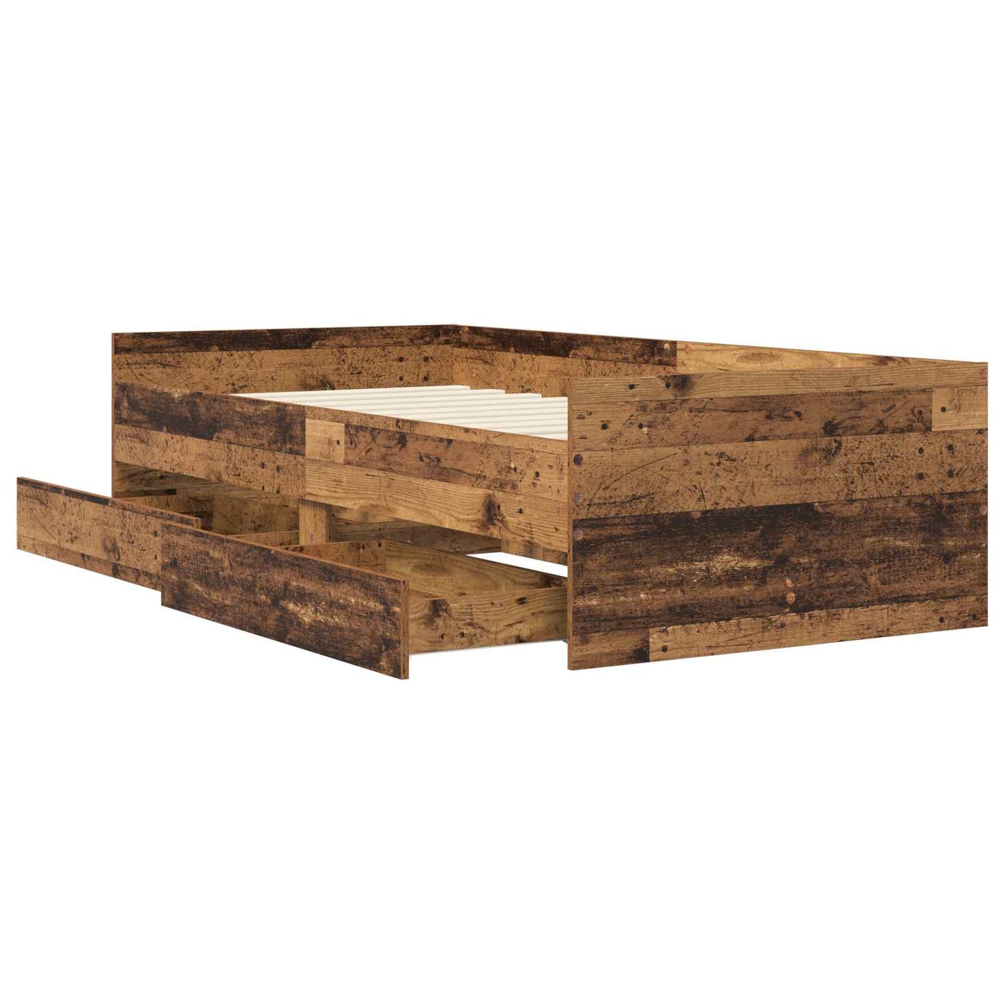 Bed Frame with Storage Old Wood 80 x 200 cm Engineered Wood