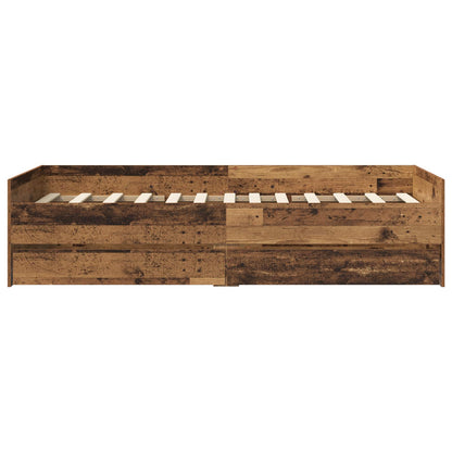 Bed Frame with Storage Old Wood 80 x 200 cm Engineered Wood