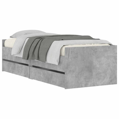 Bed Frame with Storage Grey Sonoma 80 x 200 cm Engineered Wood