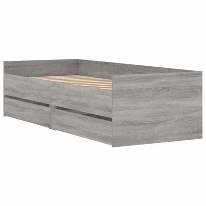 Bed Frame with Storage Concrete Grey 80 x 200 cm