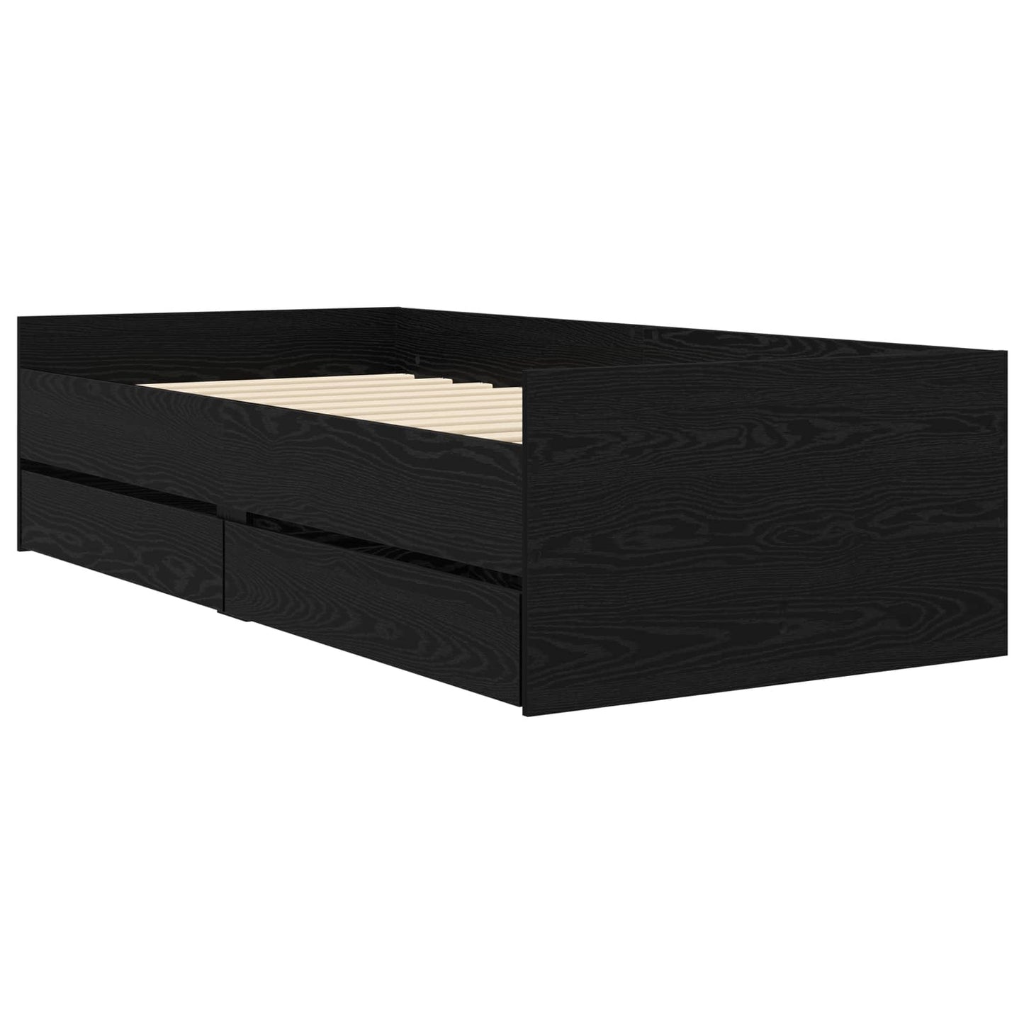 Bed Frame with Storage Black Oak 80 x 200 cm Engineered Wood