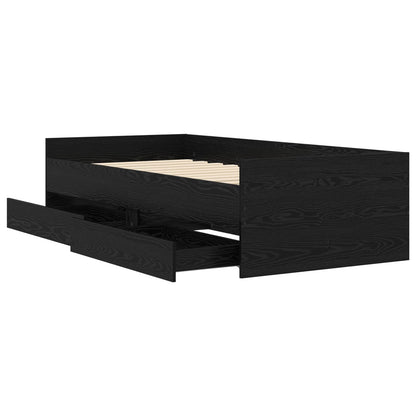 Bed Frame with Storage Black Oak 80 x 200 cm Engineered Wood