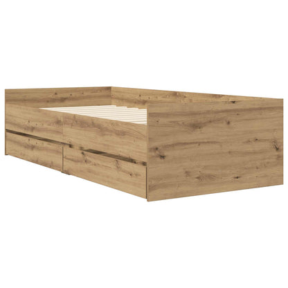 Bed Frame with Storage Artisian Oak 80 x 200 cm Engineered Wood