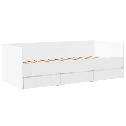 Bed Frame with Storage White 80 x 200 cm Engineered Wood